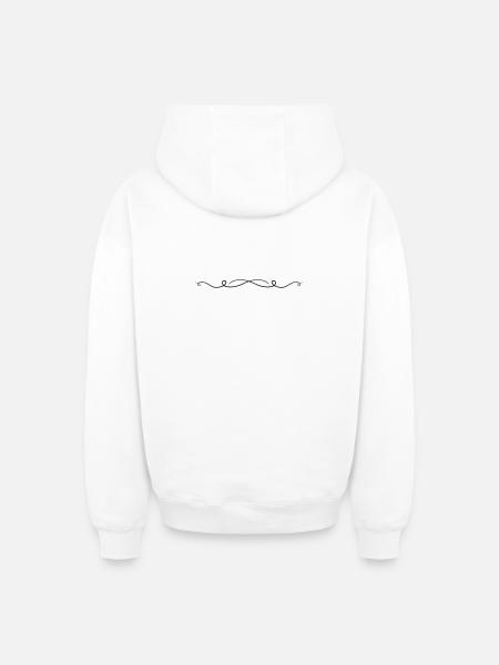 Ornament Line - Oversized Heavyweight Unisex Zip Hoodie - white
