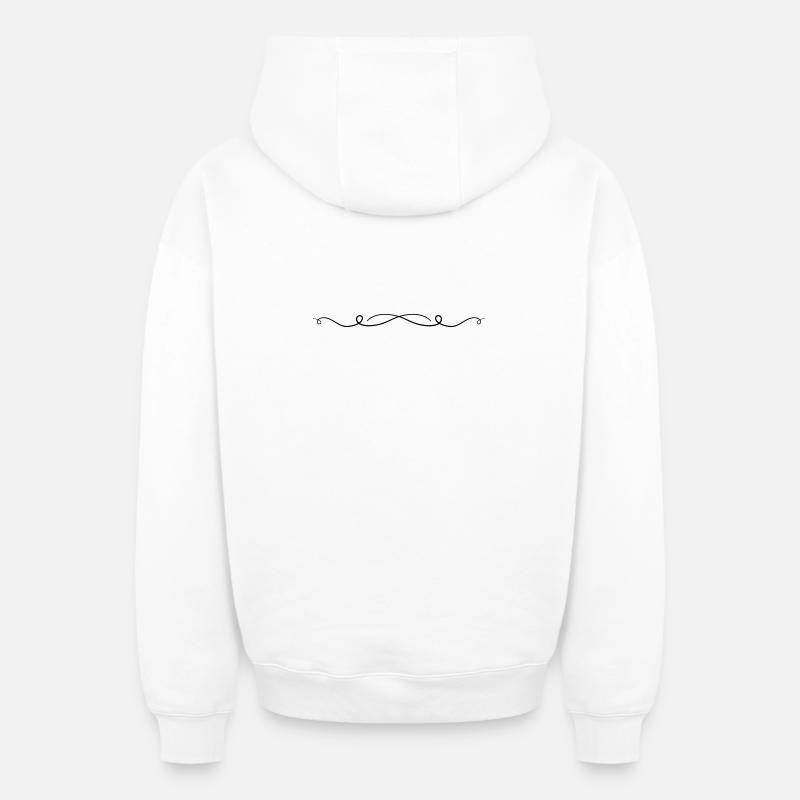 Ornament Linie - Oversized Heavyweight Unisex Zip Hoodie - Weiß