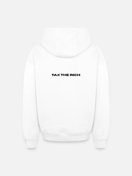 TAX_THE_RICH_bold - Oversized Heavyweight Unisex Zip Hoodie - white