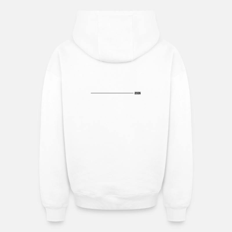 2026 Strich - Oversized Heavyweight Unisex Zip Hoodie - Weiß