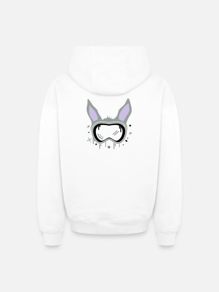 Ski Bunny - Oversized Heavyweight Unisex Zip Hoodie - white