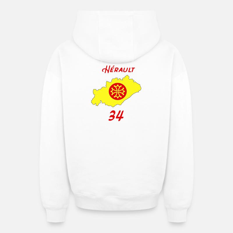 Hérault - Oversized Heavyweight Unisex Zip Hoodie - Weiß