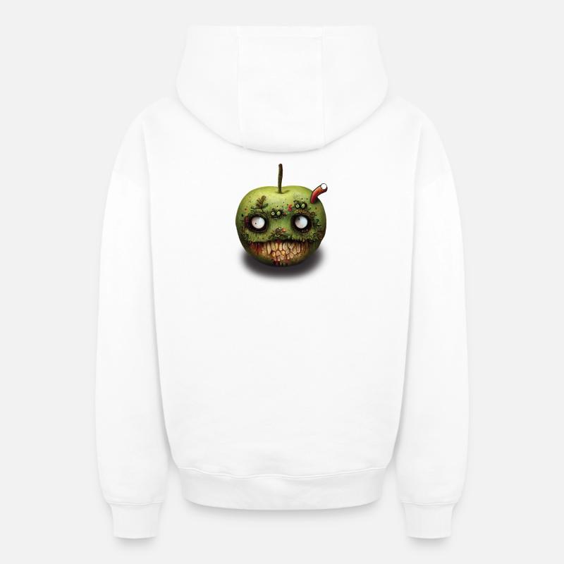 Zombie Pomme Fallen Fruit - Sweat à capuche unisexe zippé oversize épais SPREAD - blanc