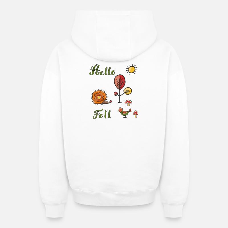 Hello Fall - Oversized Heavyweight Unisex Zip Hoodie - Weiß