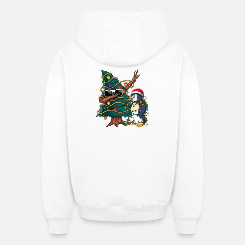 Dapping Tannenbaum -Dapping Weihnachtspullover - Oversized Heavyweight Unisex Zip Hoodie - Weiß