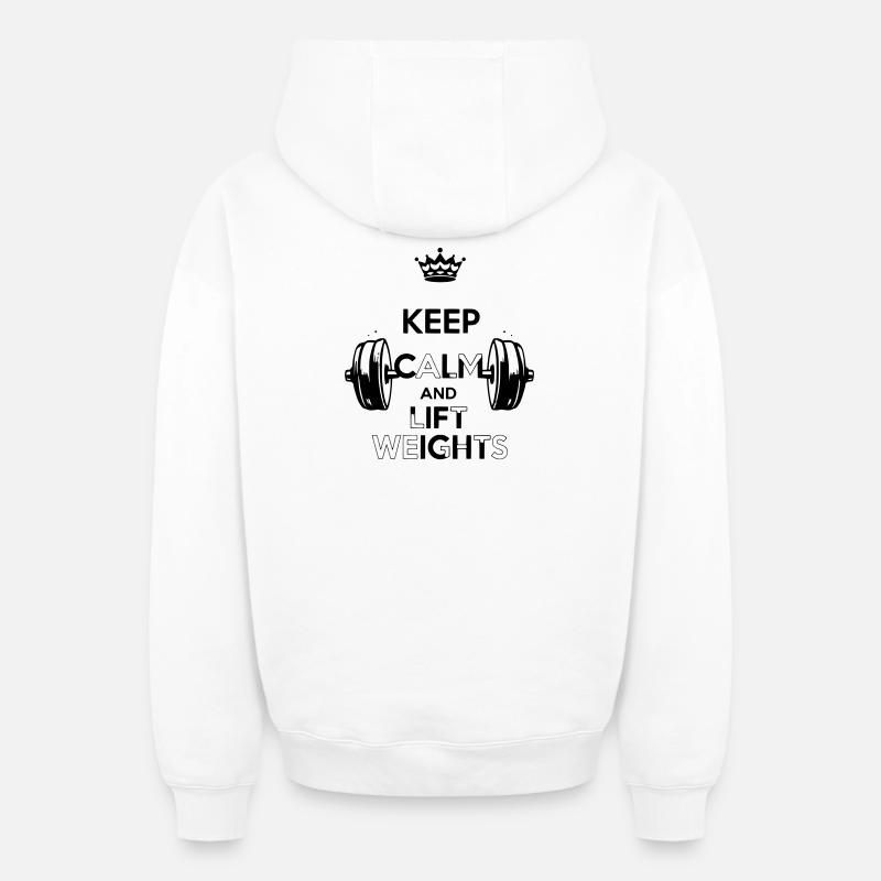Keep Calm - Oversized Heavyweight Unisex Zip Hoodie - Weiß