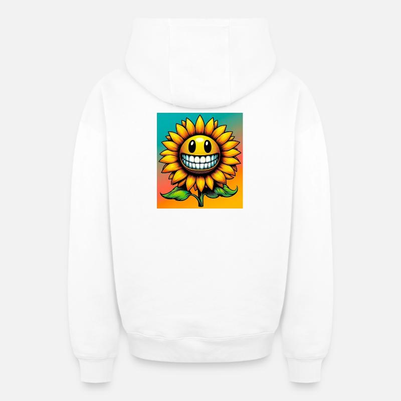 Tournesol - Sweat à capuche unisexe zippé oversize épais SPREAD - blanc