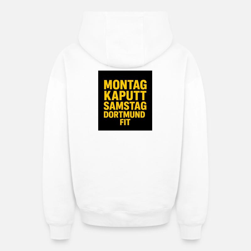 Dortmund - Sweat à capuche unisexe zippé oversize épais SPREAD - blanc