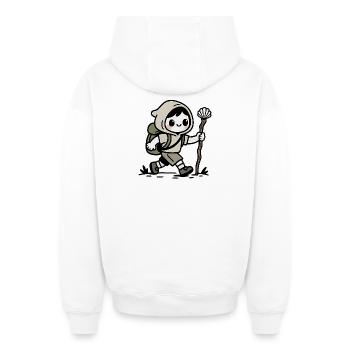 Pilger auf dem Jakobsweg - Oversized Heavyweight Unisex Zip Hoodie - Weiß - Hinten - AI Model Male 178 light (178cm)