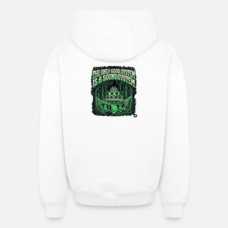 Le seul bon système - Sweat à capuche unisexe zippé oversize épais SPREAD - blanc
