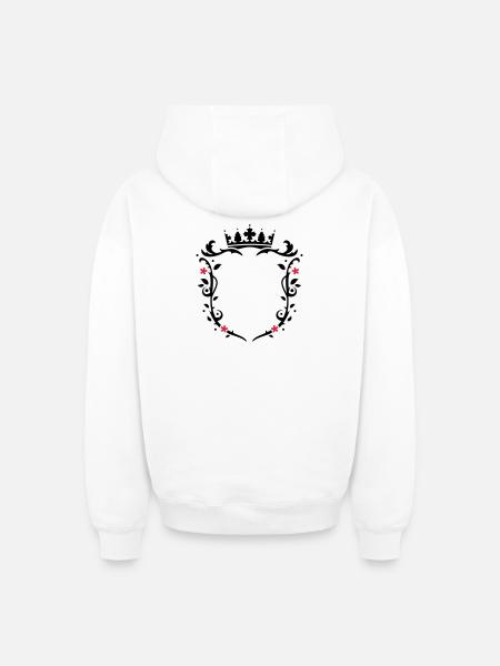 Snowboarder Silhouette - Oversized Heavyweight Unisex Zip Hoodie - Weiß