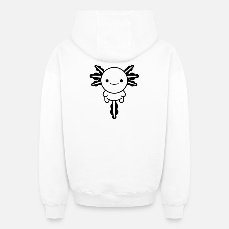 Axolotl - Sweat à capuche unisexe zippé oversize épais SPREAD - blanc