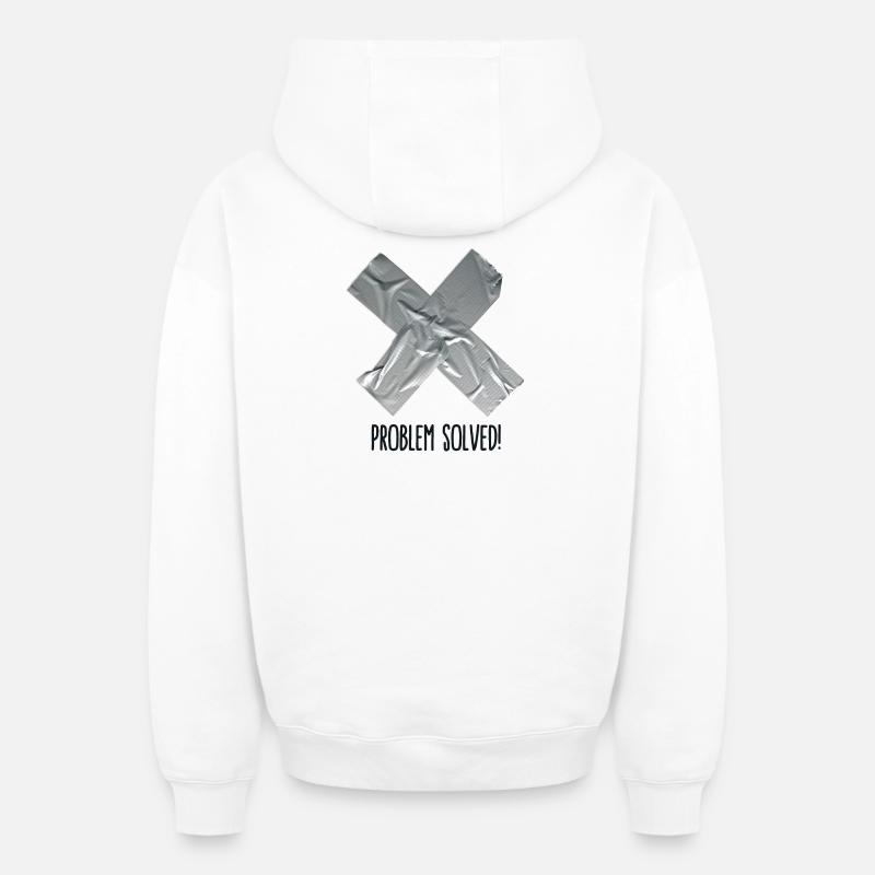 Problem Solved Duct tape - Oversized Heavyweight Unisex Zip Hoodie - Weiß