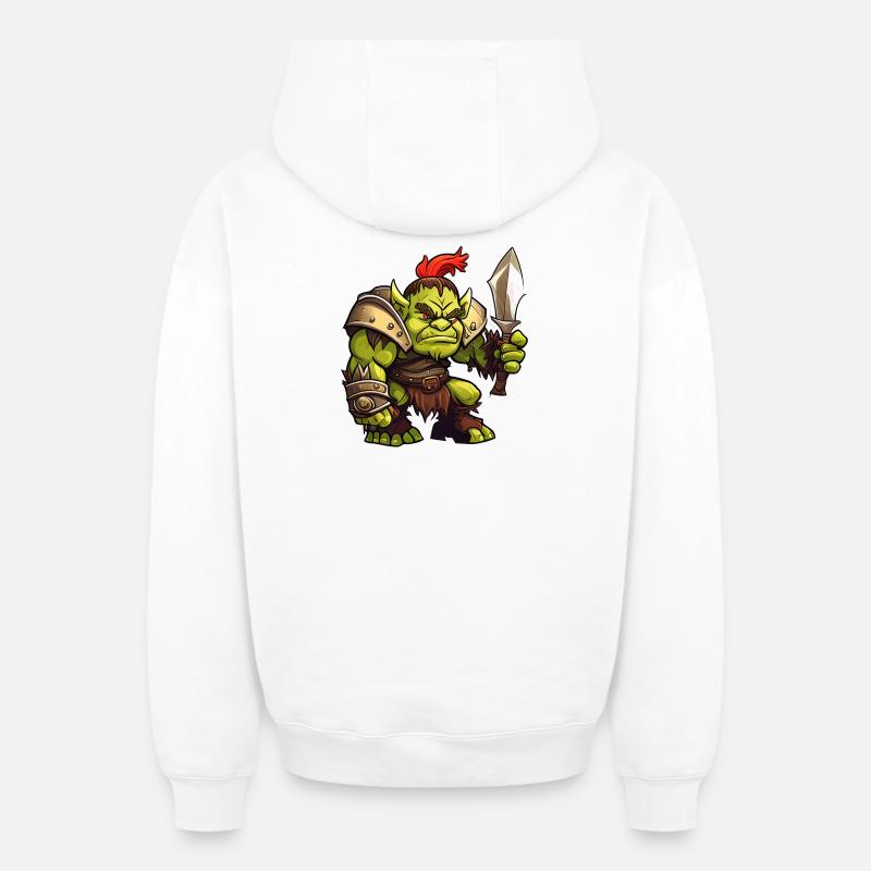 Orque - Sweat à capuche unisexe zippé oversize épais SPREAD - blanc