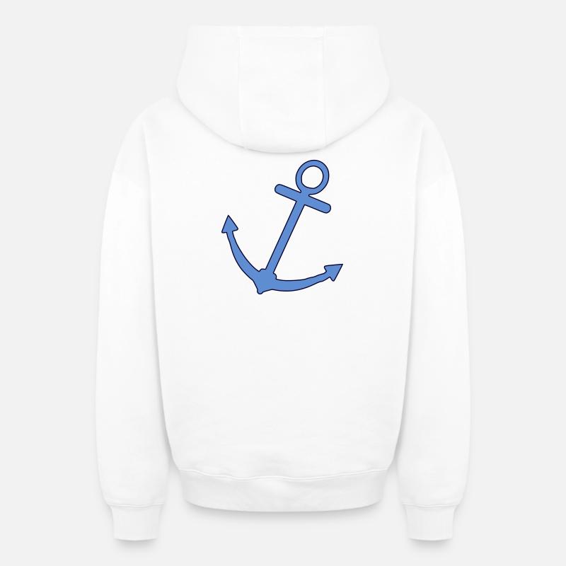 Ancre - Sweat à capuche unisexe zippé oversize épais SPREAD - blanc