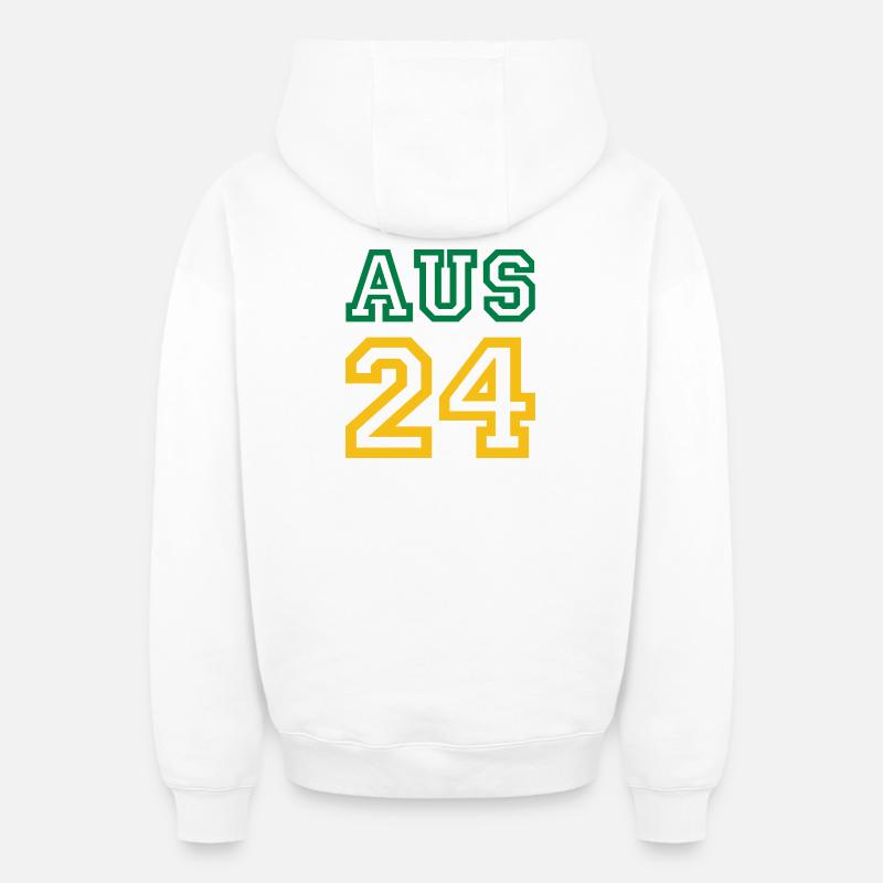 Australie Australien - Sweat à capuche unisexe zippé oversize épais SPREAD - blanc