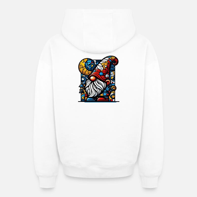 Gnome - Sweat à capuche unisexe zippé oversize épais SPREAD - blanc