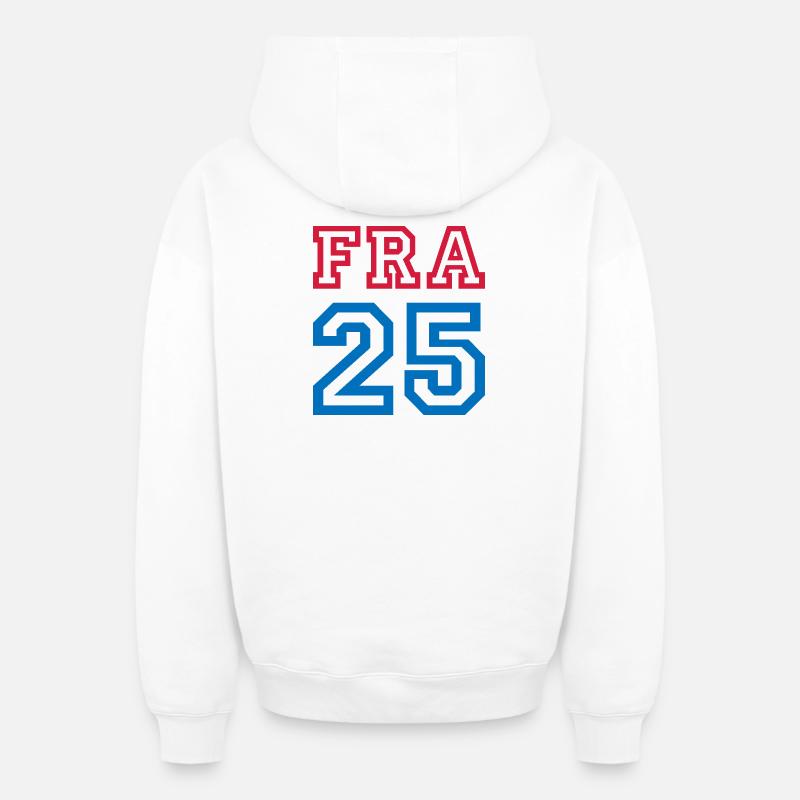 FRANCE - Sweat à capuche unisexe zippé oversize épais SPREAD - blanc
