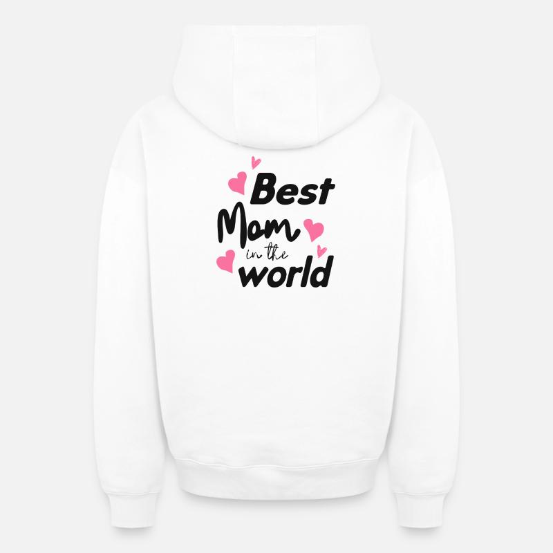 Meilleure maman - Sweat à capuche unisexe zippé oversize épais SPREAD - blanc