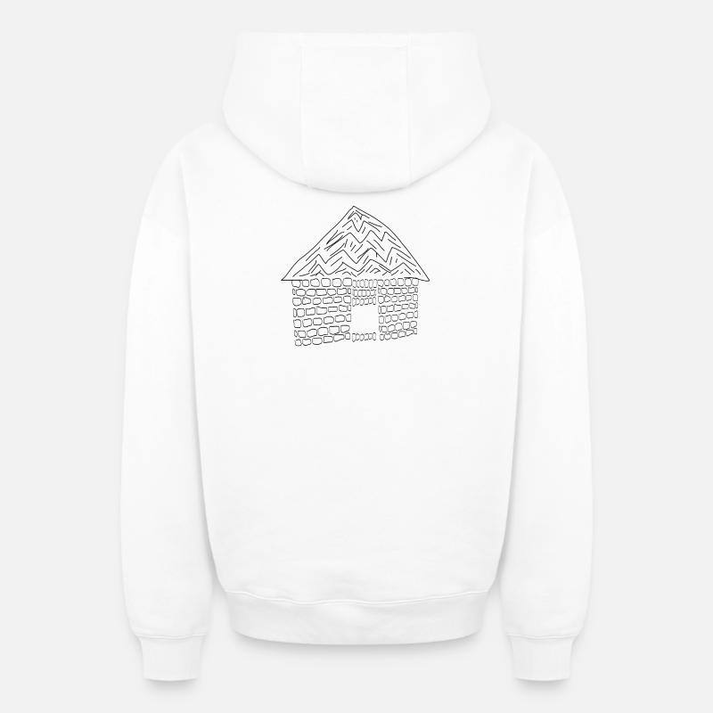 ma case - Sweat à capuche unisexe zippé oversize épais SPREAD - blanc