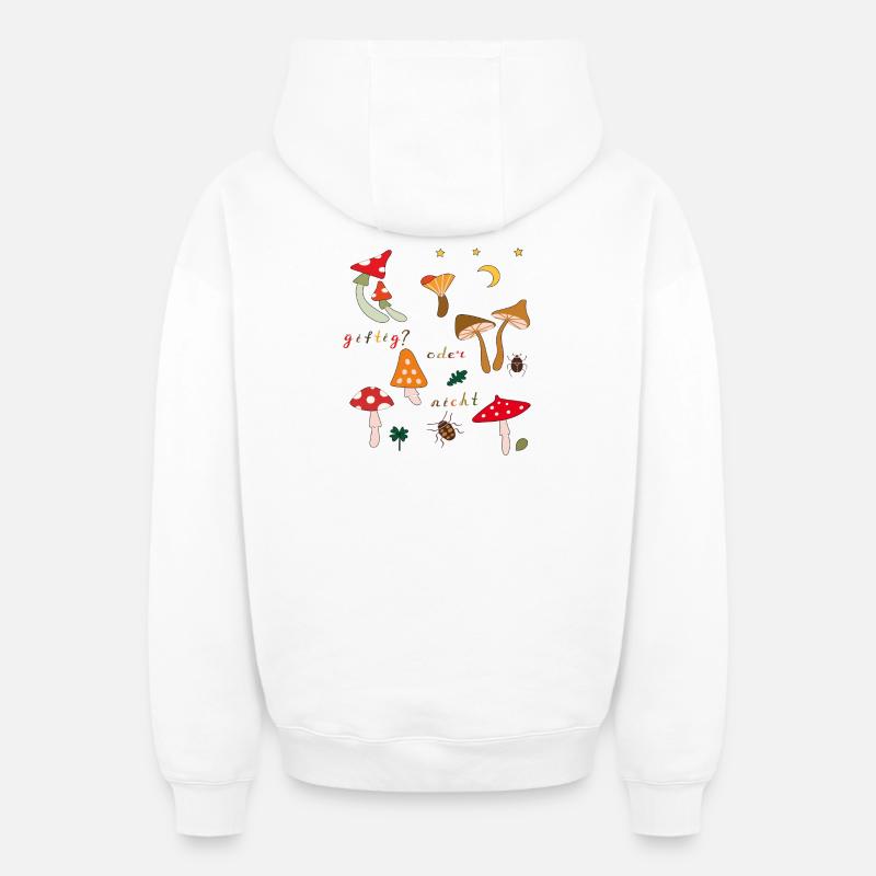 Mycètes - Sweat à capuche unisexe zippé oversize épais SPREAD - blanc