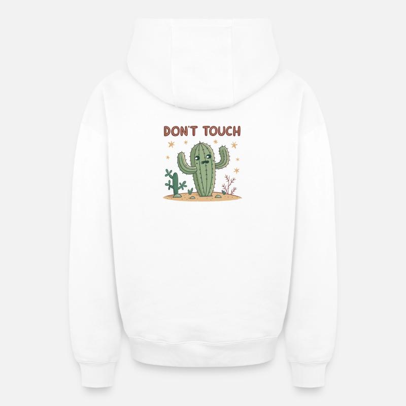 Cactus Insolent Ne Pas Toucher - Sweat à capuche unisexe zippé oversize épais SPREAD - blanc