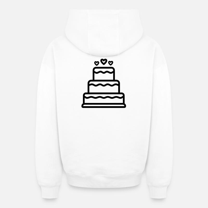 gâteau d'anniversaire  - Sweat à capuche unisexe zippé oversize épais SPREAD - blanc