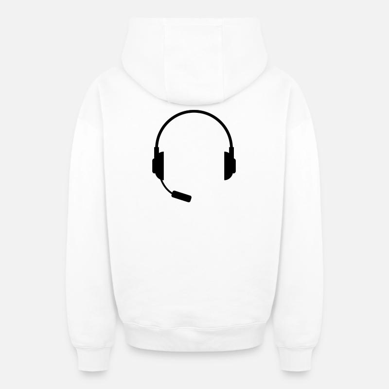 Casque avec micro - Sweat à capuche unisexe zippé oversize épais SPREAD - blanc