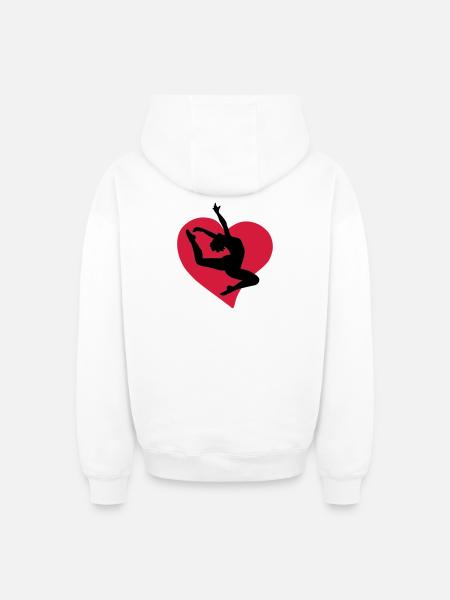 Dance heart - Oversized Heavyweight Unisex Zip Hoodie - white