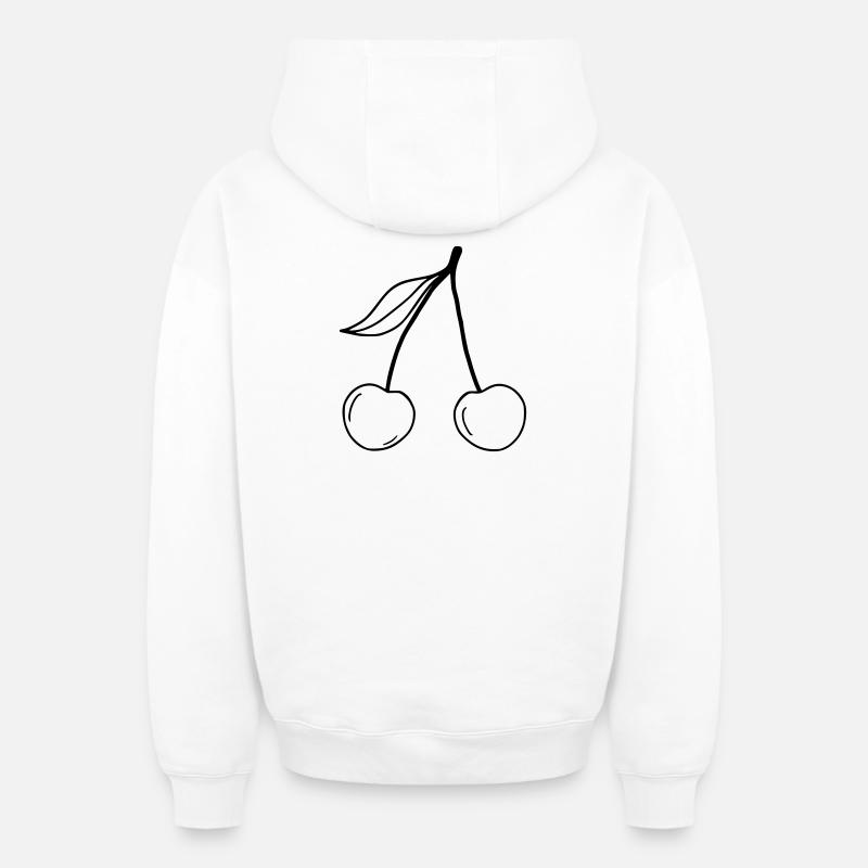 Cerises - Sweat à capuche unisexe zippé oversize épais SPREAD - blanc