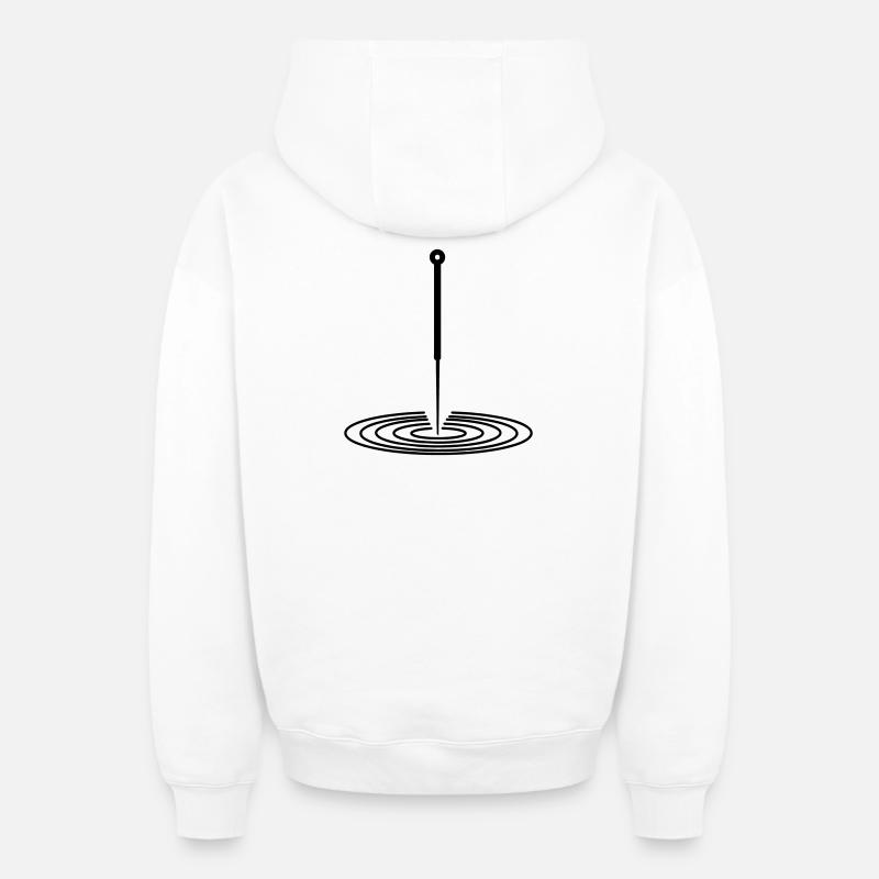 Logo d’acupuncture - Sweat à capuche unisexe zippé oversize épais SPREAD - blanc