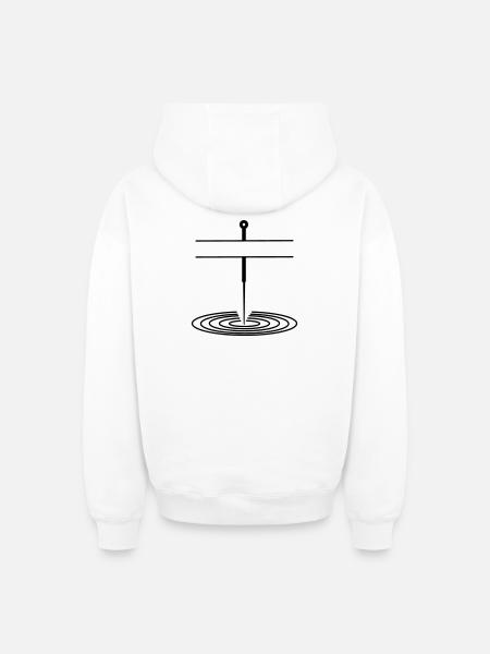Agopuntura Logo Nome Banner - Felpa unisex con cappuccio oversize pesante SPREAD - bianco