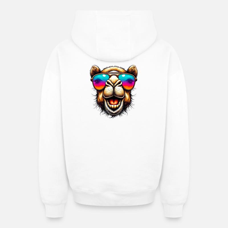 Kamel - Oversized Heavyweight Unisex Zip Hoodie - Weiß