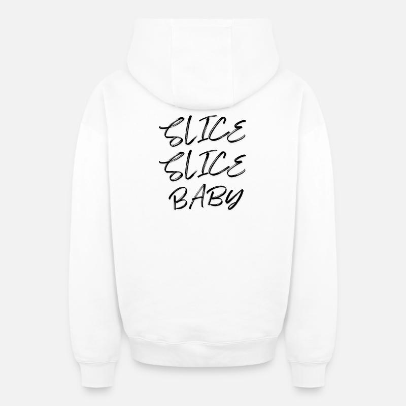Tranche Tranche Bébé - Sweat à capuche unisexe zippé oversize épais SPREAD - blanc
