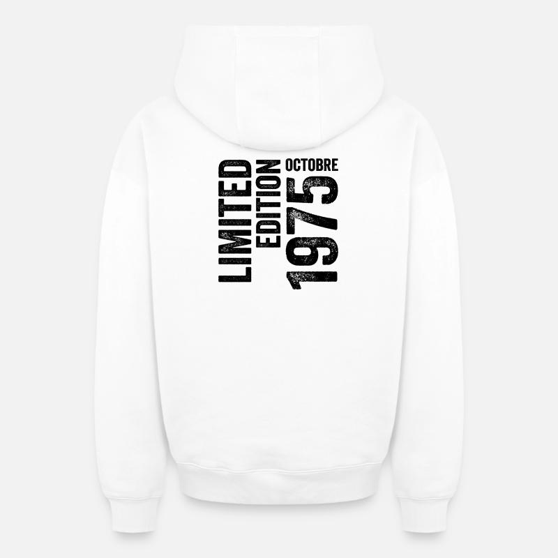 1975 - Sweat à capuche unisexe zippé oversize épais SPREAD - blanc