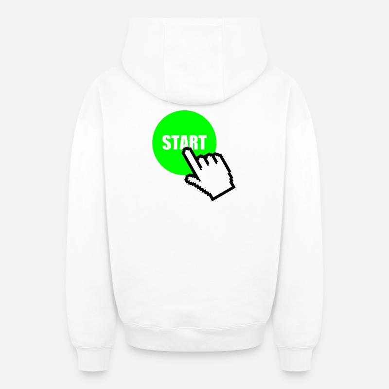 Commencer - Sweat à capuche unisexe zippé oversize épais SPREAD - blanc