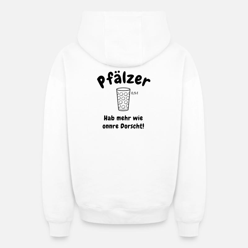 Pfälzer Durst - Oversized Heavyweight Unisex Zip Hoodie - Weiß