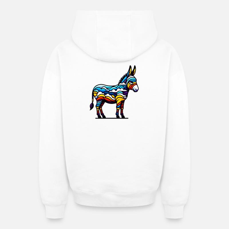 Âne, Tétine, Mule - Sweat à capuche unisexe zippé oversize épais SPREAD - blanc