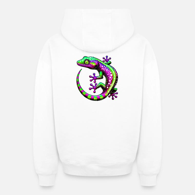 Gecko - Sweat à capuche unisexe zippé oversize épais SPREAD - blanc