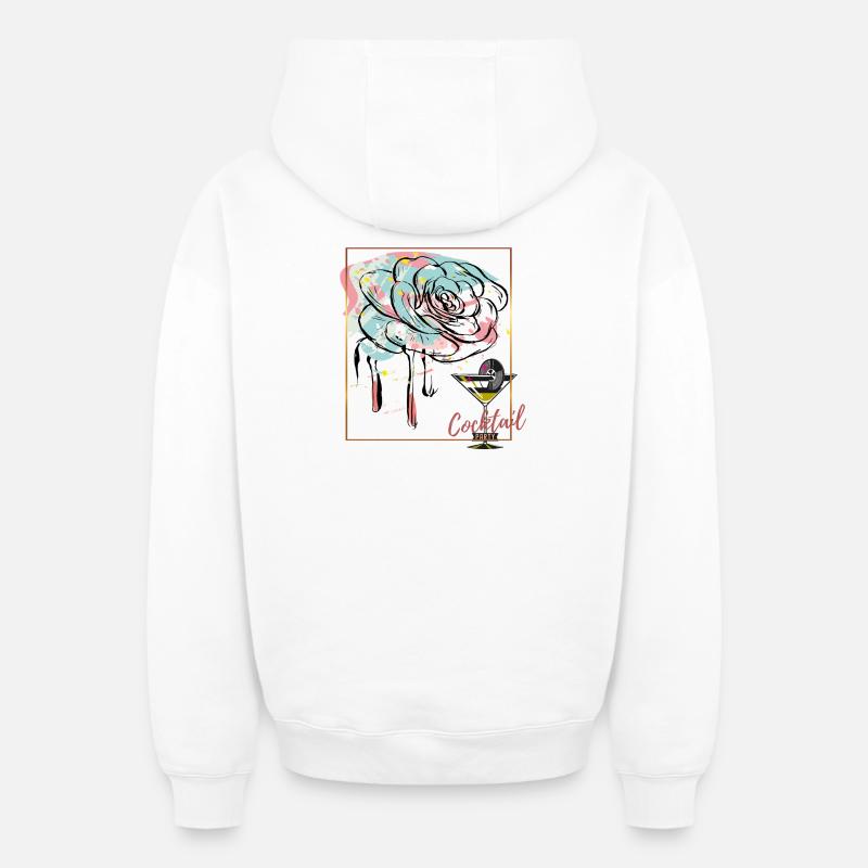 Cocktail - Sweat à capuche unisexe zippé oversize épais SPREAD - blanc