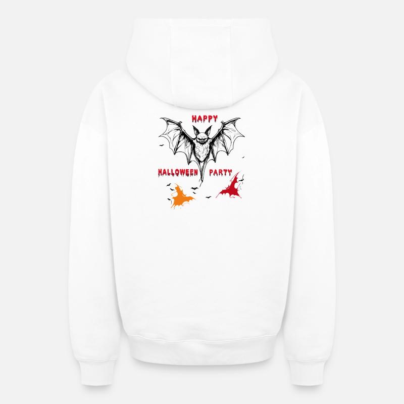 Joyeuse fête d'Halloween - Sweat à capuche unisexe zippé oversize épais SPREAD - blanc