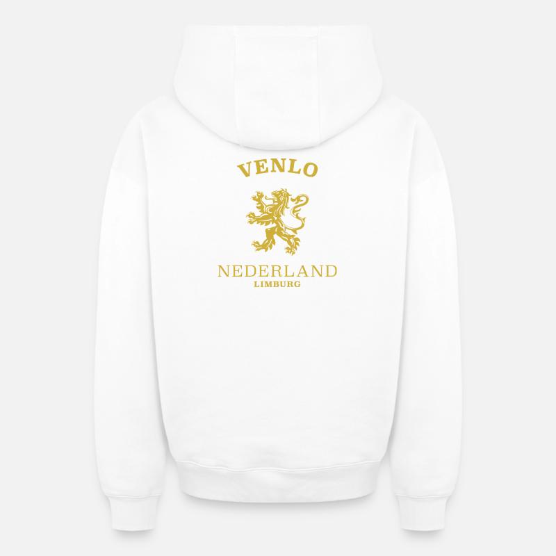 Venlo Nederland, Pays-Bas - Sweat à capuche unisexe zippé oversize épais SPREAD - blanc