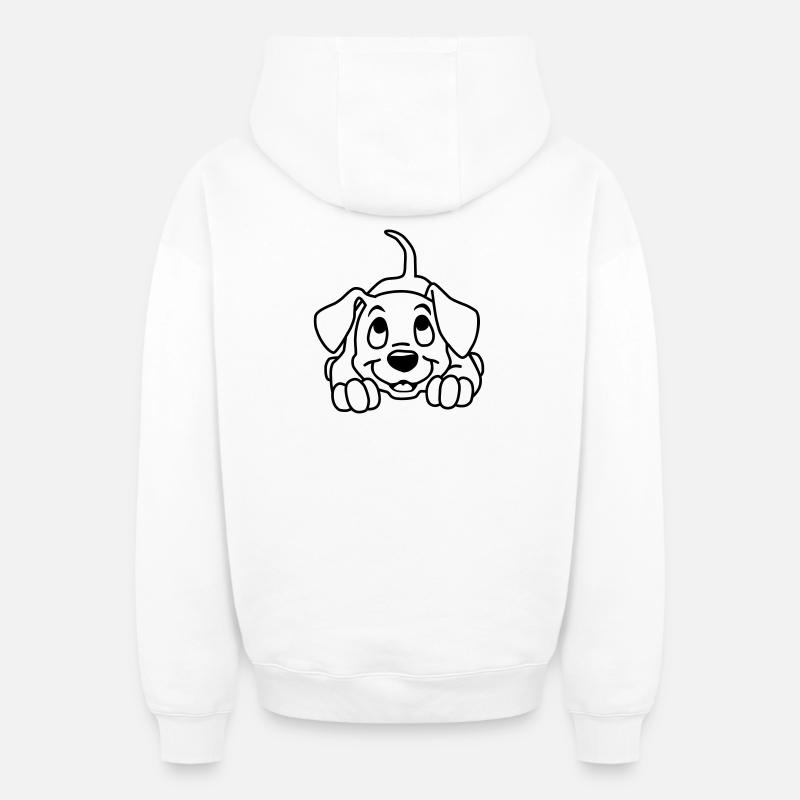 Chiot - Sweat à capuche unisexe zippé oversize épais SPREAD - blanc