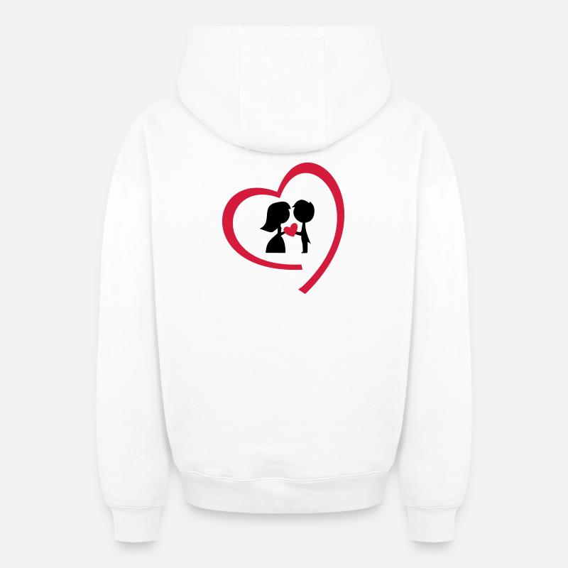 jeunes mariés - Sweat à capuche unisexe zippé oversize épais SPREAD - blanc