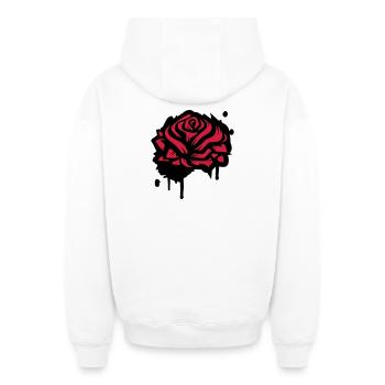 Une rose comme un graffiti - Sweat à capuche unisexe zippé oversize épais SPREAD - blanc - Dos - AI Model Male 178 light (178cm)