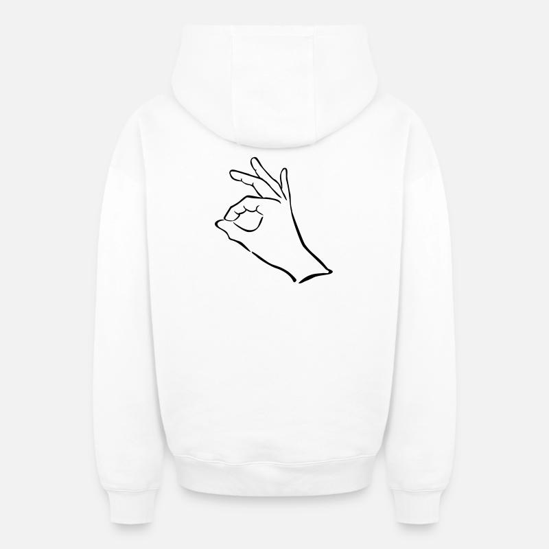 main - Sweat à capuche unisexe zippé oversize épais SPREAD - blanc