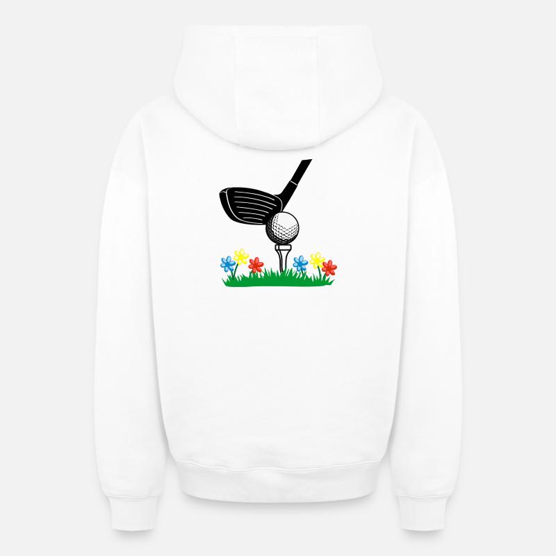 Vague - Sweat à capuche unisexe zippé oversize épais SPREAD - blanc