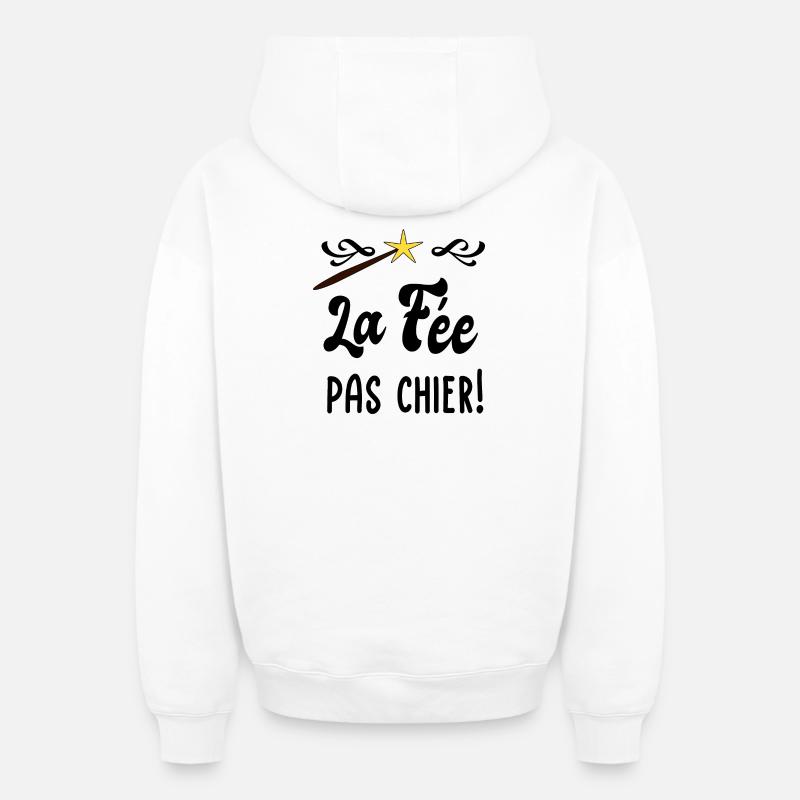 La fée pas chier! - Sweat à capuche unisexe zippé oversize épais SPREAD - blanc