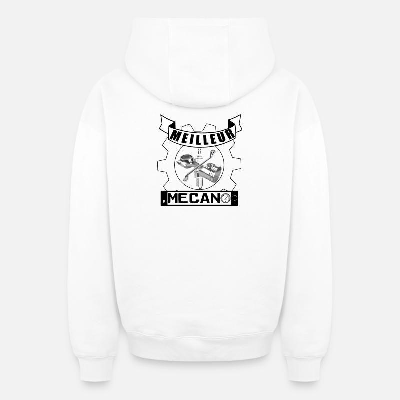 Le Meilleur mécano - Sweat à capuche unisexe zippé oversize épais SPREAD - blanc