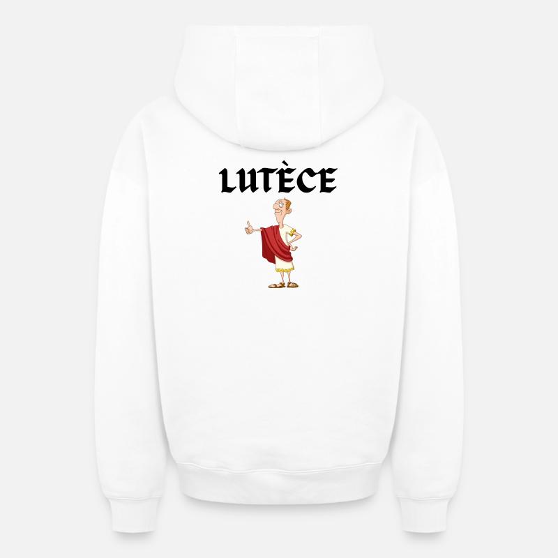 Lutèce, Paris, Romain - Sweat à capuche unisexe zippé oversize épais SPREAD - blanc